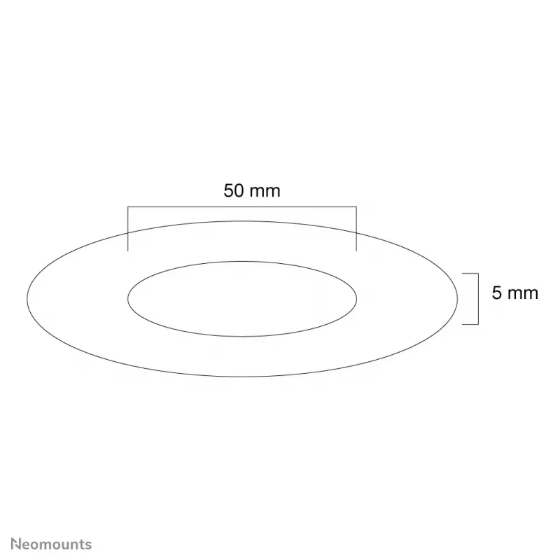 Neomounts FPMA-CRB5HM plafondafdekking - diameter 50 mm, zwart, kunststof, plafondmontage, 5 mm, 5 cm, 1 stuk