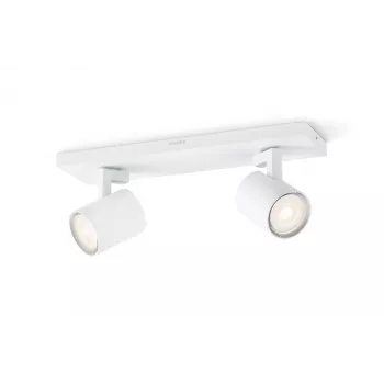 Opbouwlamp Philips myLiving 5309231P0, GU10 LED 7 W, 2700 K, 255 lm, 2-lichts, dimbaar, wit