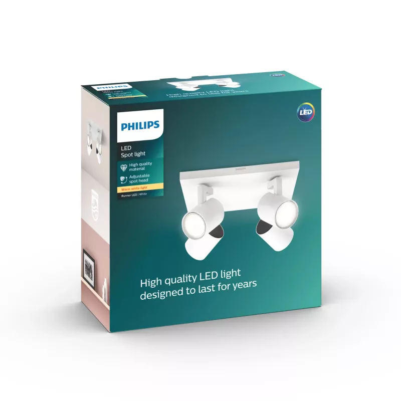Philips myLiving 5309431P0 opbouwspot GU10 LED 14 W F