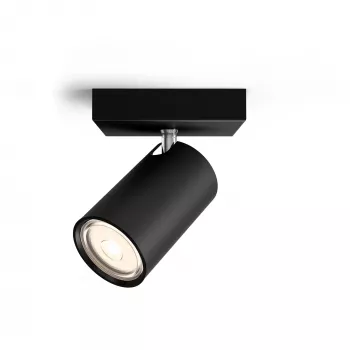 Philips myLiving Kosipo plafond-/wandspot, opbouwspot, GU10, 1 lamp, LED, 220-240 V, zwart