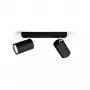 Plafond-/wandspot Signify Philips myLiving Kosipo 2x GU10 LED 220-240V IP20 zwart