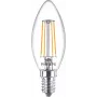 Philips LED-filament kaarslamp E14 4-pack, 4,3 W (40 W equivalent), 2700 K
