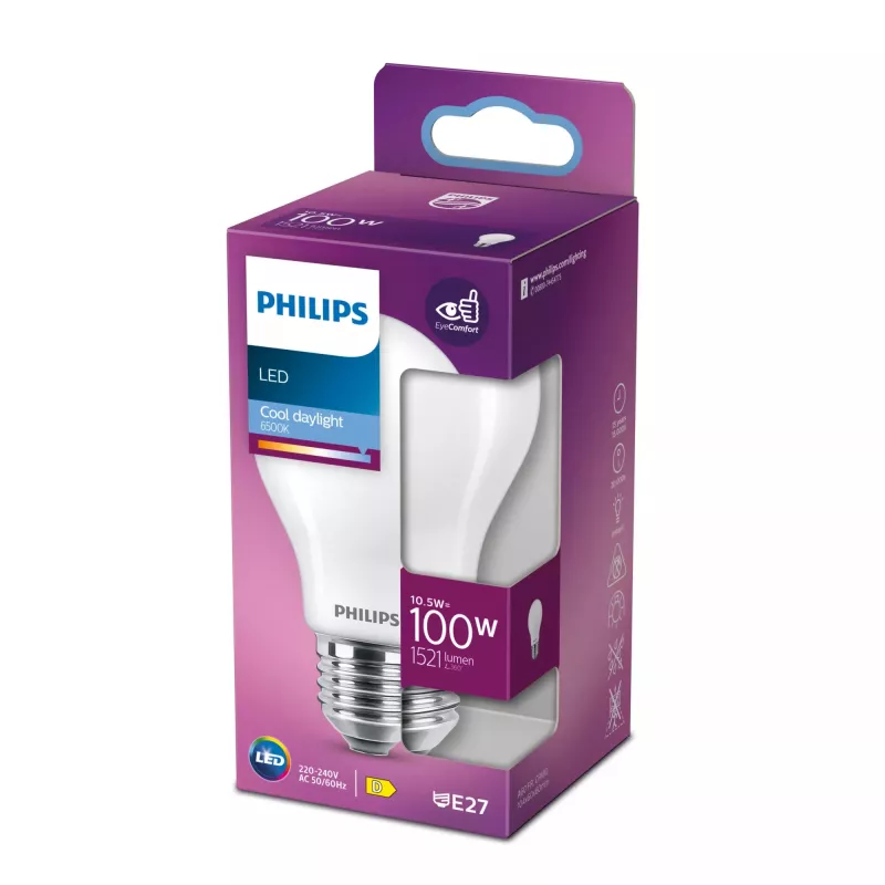 Philips LED-lamp daglichtwit 6500 K 10,5 W E27 D