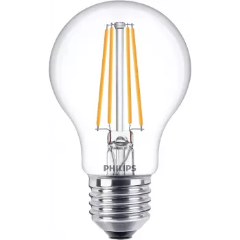 Philips Filament Bulb Clear 60W A60 E27 x3, 7 W, 60 W, E27, 806 lm, 15000 h, warmwit