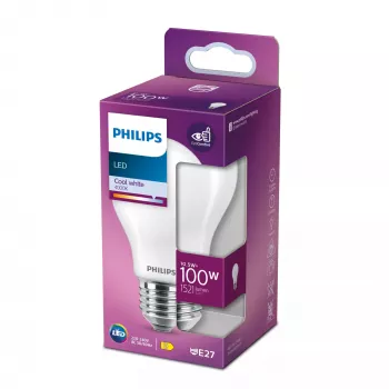 Philips filamentlamp mat 100W A60 E27, 10,5 W, 100 W, E27, 1521 lm, 15000 h, neutraalwit