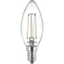 Philips filamentkaars helder 25W filament B35 E14 x2, 2 W, 25 W, E14, 250 lm, 15000 h, warmwit
