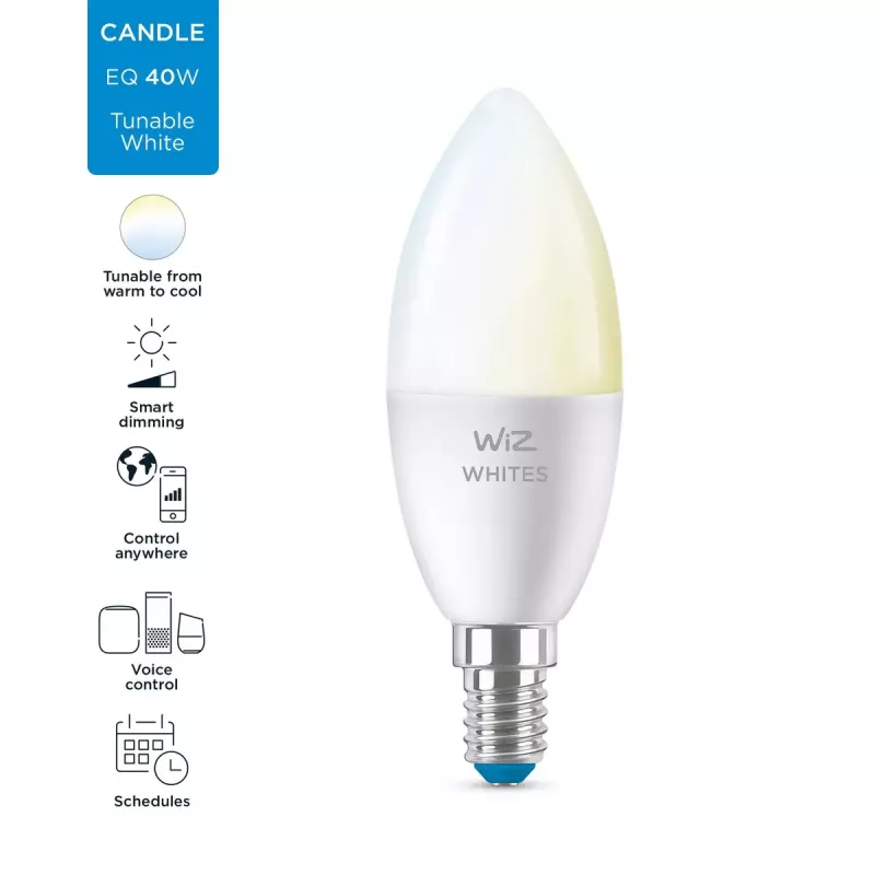 Slimme lamp WiZ kaars 40 W C37 E14 Wi-Fi wit