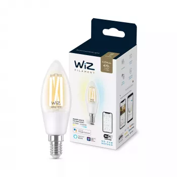 Slimme lamp WiZ filamentkaars helder 4,9 W C35 E14 Wi-Fi wit