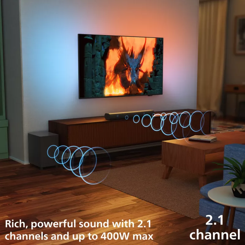 Soundbar Philips TAB6100/10 2.1-kanaals 80 W RMS Dolby Atmos
