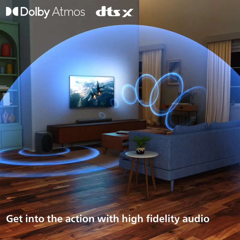 Soundbar Philips TAB6100/10 2.1-kanaals 80 W RMS Dolby Atmos