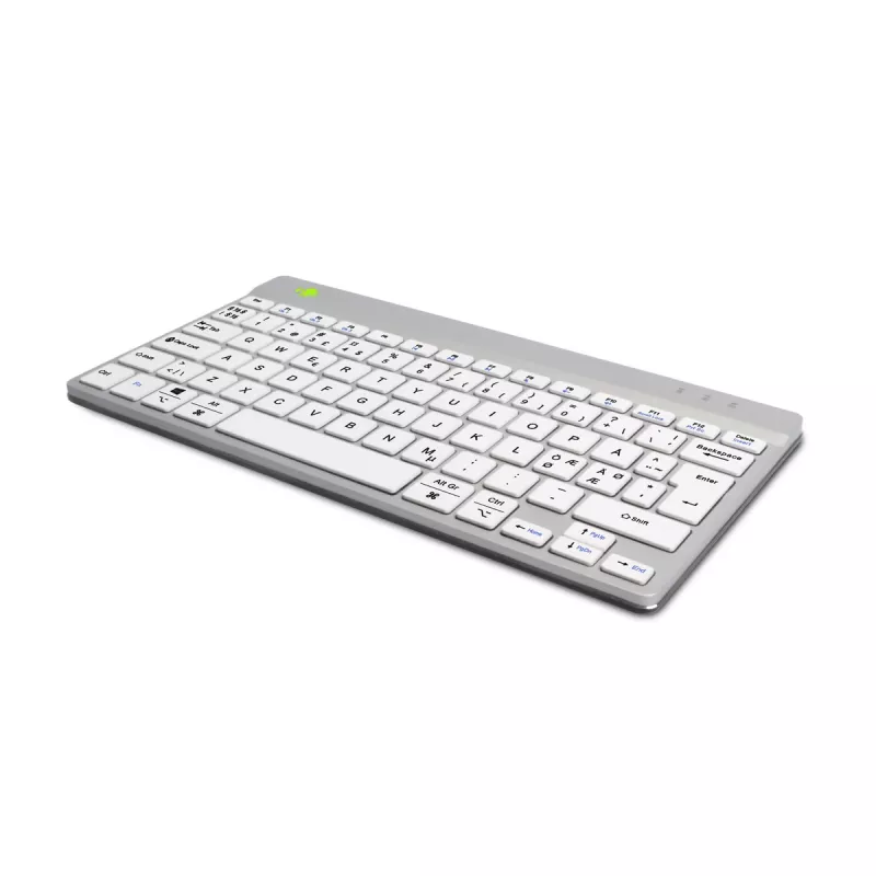 R-Go Tools ergonomisch toetsenbord R-Go Compact Break, compact toetsenbord met pauzesoftware, QWERTY (NORDIC), Bluetooth, wit
