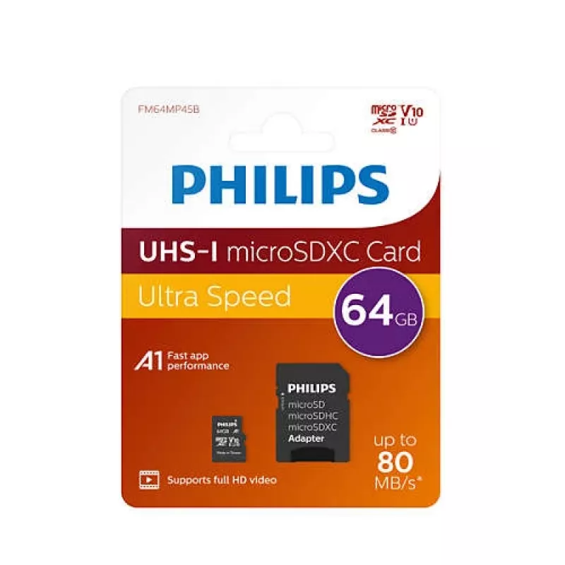 Philips FM64MP45B/00 geheugenkaart 64 GB MicroSDXC UHS-I Class 10