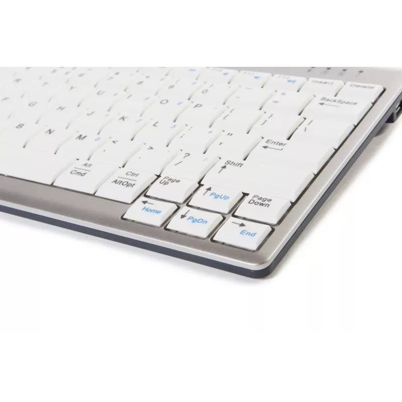 BakkerElkhuizen UltraBoard 950 BE Azerty, mini, bekabeld, USB, schaartoetsenbordschakelaar, AZERTY, lichtgrijs, wit