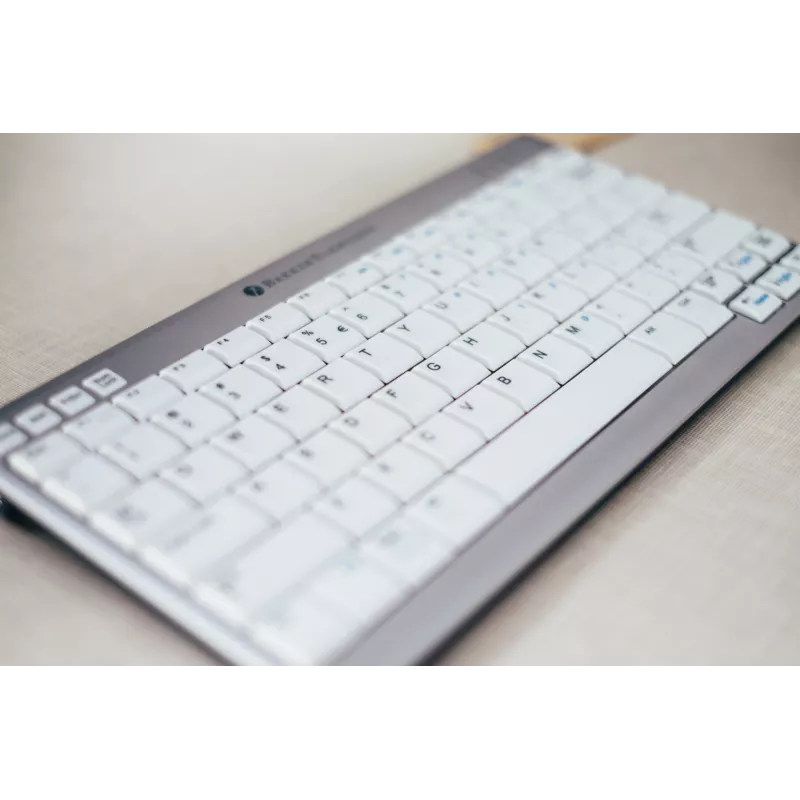 BakkerElkhuizen UltraBoard 950 BE Azerty, mini, bekabeld, USB, schaartoetsenbordschakelaar, AZERTY, lichtgrijs, wit
