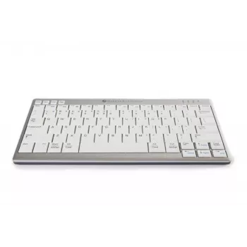 BakkerElkhuizen UltraBoard 950 Wireless US Qwerty, mini, draadloos, Bluetooth, schaarschakelaar, QWERTY, lichtgrijs, wit