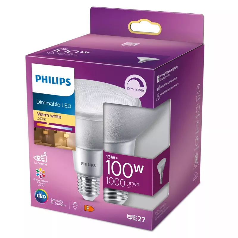 Philips reflector 100W PAR38 E27, 13 W, 100 W, E27, 1000 lm, 25000 h, warmwit