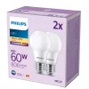Philips Bulb 60W A60 E27 x2, 8 W, 60 W, E27, 806 lm, 15000 h, warmwit