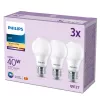 Philips Bulb 40W A60 E27 x3, 4,9 W, 40 W, E27, 470 lm, 15000 h, warmwit