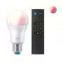 WiZ Bulb 8W (Eq.60W) A60 E27 x1 + afstandsbediening, slimme lamp, Wi-Fi/Bluetooth, wit, Wi-Fi 4 (802.11n), 802.11b, 802.11g, LED, E27