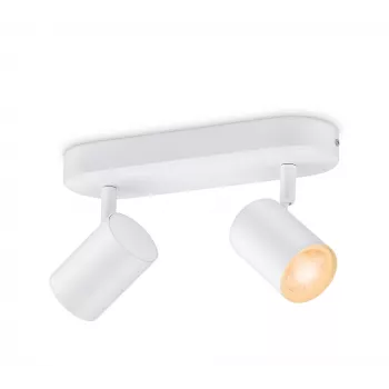 WiZ IMAGEO 2-voudig verstelbare spot, slimme plafondlamp, Wi-Fi/Bluetooth, wit, Wi-Fi 4 (802.11n), 802.11b, 802.11g, LED, metaal