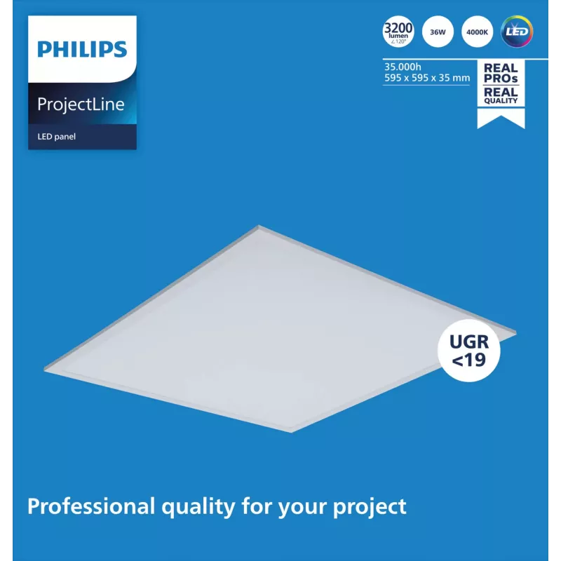 LED-paneel Philips OC Panel 6060 4000K wit IP20 — inbouw-/plafondlamp 60x60 cm