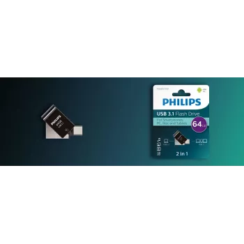 Philips FM64DC152B/00 USB-stick 64 GB USB Type-C 3.2 Gen 1 (3.1 Gen 1) zwart