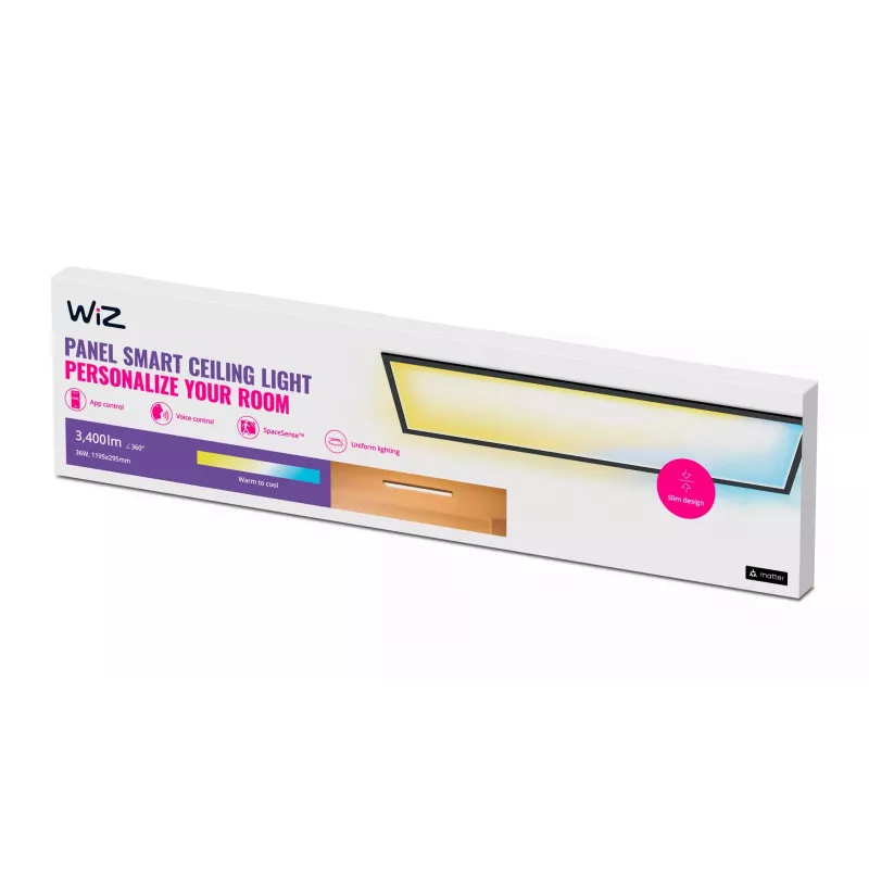 Paneelplafondlamp WiZ 36 W rechthoekig