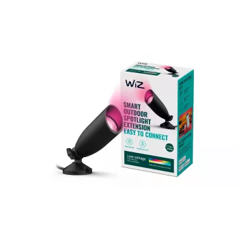 Slimme wandlamp Signify WiZ Ground Spot Extension — zwart, LED, 12 V, 74×202×3000 mm