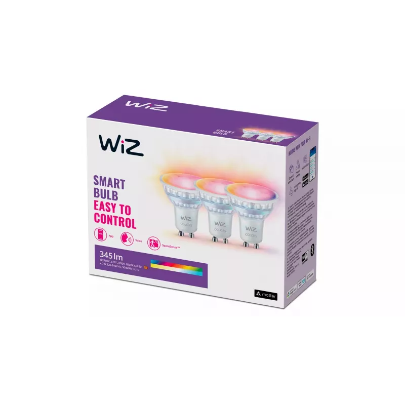 Slimme lamp WiZ Spot 50 W PAR16 GU10 wit 3 stuks