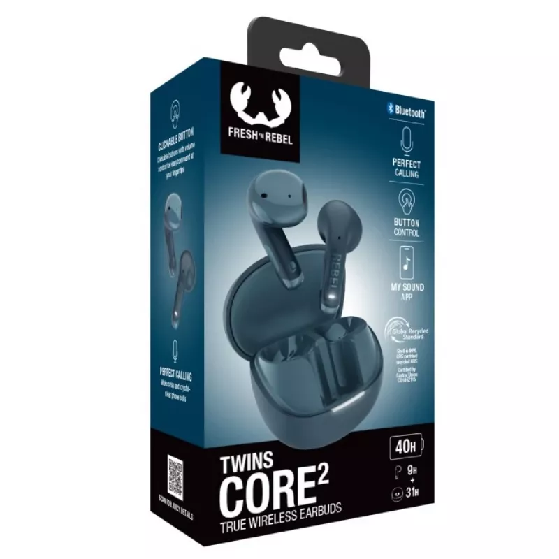 Hama Twins Core 2 headset True Wireless Stereo (TWS) in-ear hoofdtelefoon gesprekken/muziek USB Type-C Bluetooth blauw