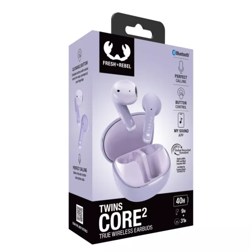 Hama Twins Core 2 headset True Wireless Stereo (TWS) in-ear hoofdtelefoon gesprekken/muziek USB Type-C Bluetooth lila