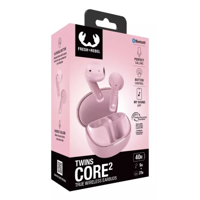 Hama Twins Core 2 headset True Wireless Stereo (TWS) in-ear gesprekken/muziek USB Type-C Bluetooth roze