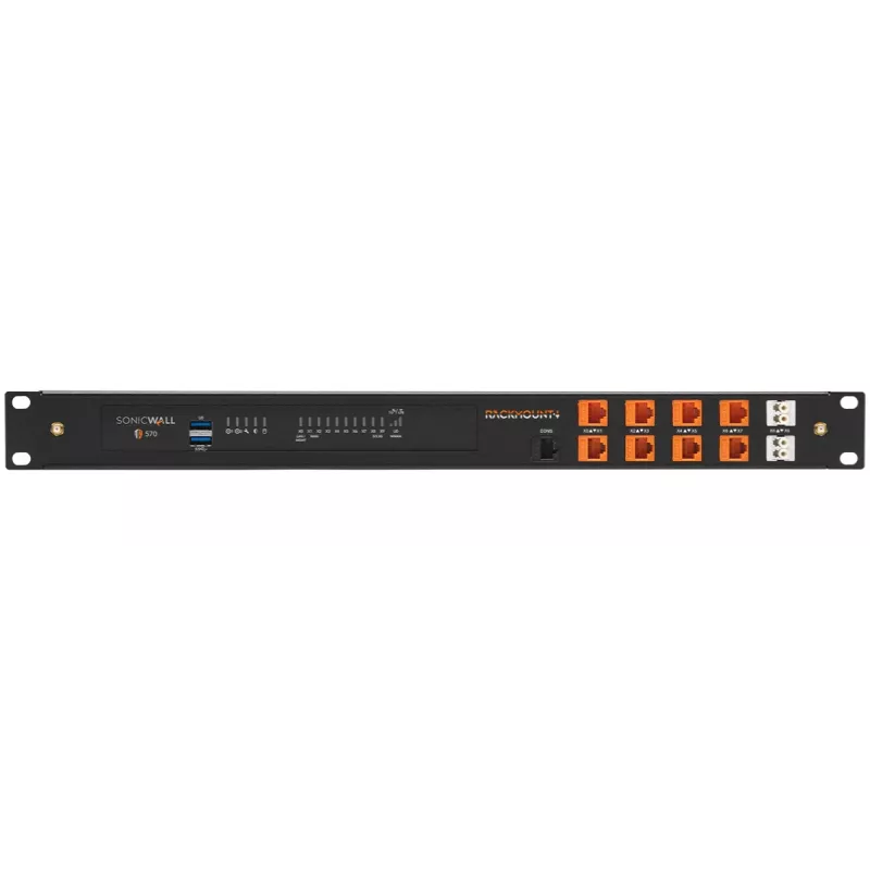 Rackmount IT rackmountkit voor SonicWall TZ570W RM-SW-T12 1U – compatibele 1U-rackmontage