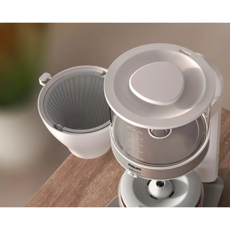 Philips Cafe Gourmet HD5416/00 filterkoffiezetapparaat met glazen kan, wit