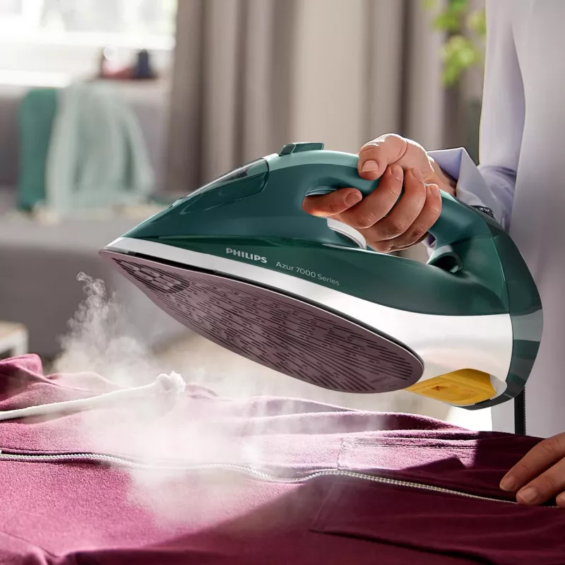 Philips 7000 serie DST7031/70 Strijkijzer stoomstrijkijzer SteamGlide Plus-strijkzool 2800 W groen, mintkleur