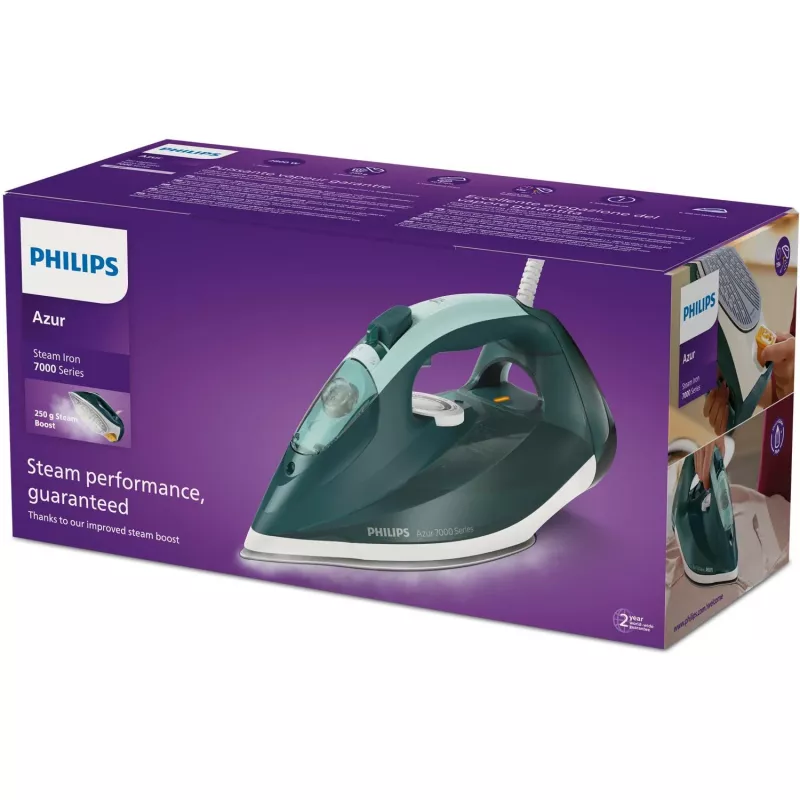 Philips 7000 serie DST7031/70 Strijkijzer stoomstrijkijzer SteamGlide Plus-strijkzool 2800 W groen, mintkleur