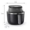 Philips 3000 serie NA331/00 Friteuse enkel 6,2 L tafelmodel 1700 W heteluchtfriteuse zwart, zilver