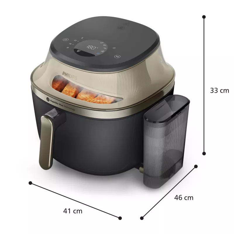 Philips 5000 serie NA547/07 Friteuse enkel 7,2 L tafelmodel 2000 W heteluchtfriteuse zwart, goud