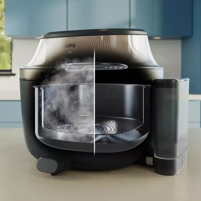 Philips 5000 serie NA547/07 Friteuse enkel 7,2 L tafelmodel 2000 W heteluchtfriteuse zwart, goud