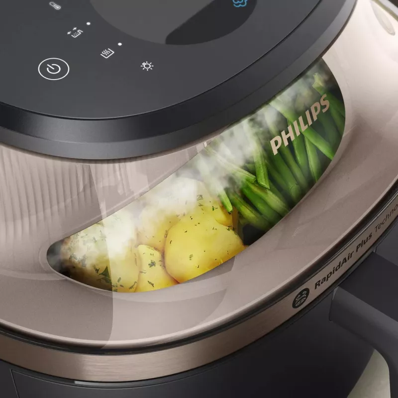 Philips 5000 serie NA547/07 Friteuse enkel 7,2 L tafelmodel 2000 W heteluchtfriteuse zwart, goud