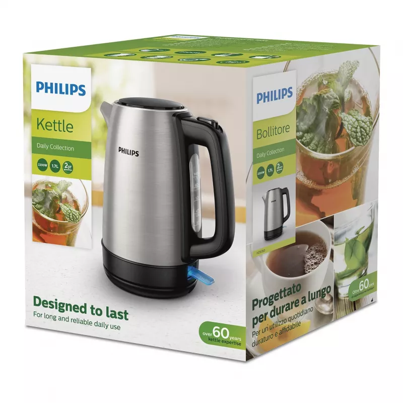 Philips Daily Collection HD9350/94 Waterkoker 1,7 l 2020 W zwart, roestvrij staal
