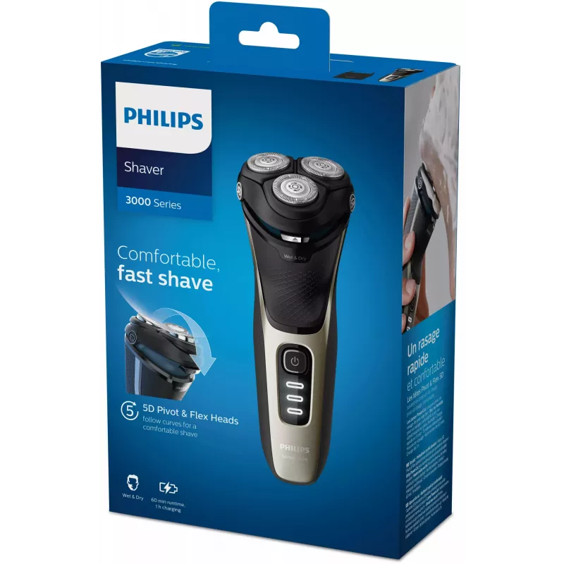 Philips SHAVER serie 3000 S3230/52 Nat of droog scheerapparaat, serie 3000