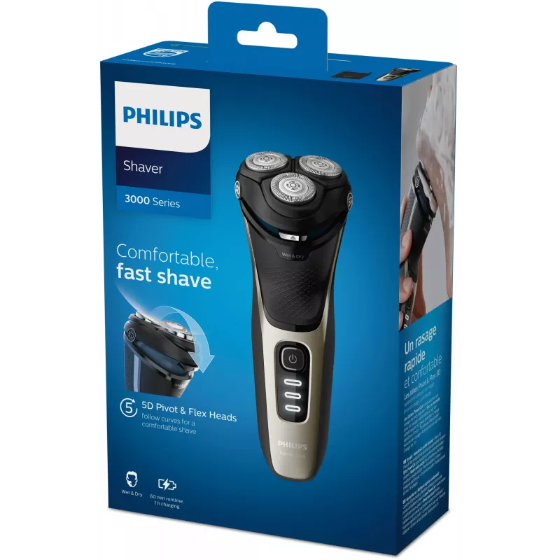 Philips SHAVER serie 3000 S3230/52 Nat of droog scheerapparaat, serie 3000