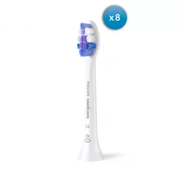 Vervangende borstelkoppen Philips Sensitive HX6058/87 8 stuks wit vervanging elke 3 maanden