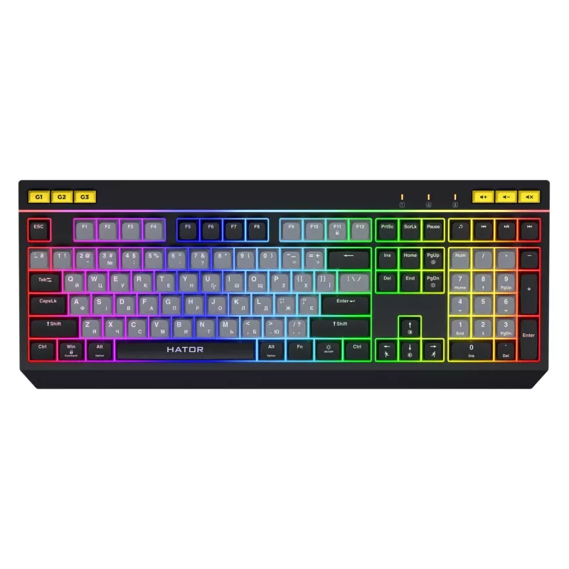 HATOR Icefall toetsenbord gaming USB QWERTY US English zwart RGB LED