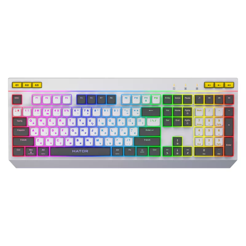 HATOR Icefall toetsenbord gaming USB QWERTY US-Engels wit full-size RGB LED