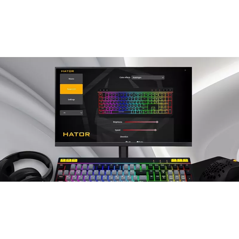 HATOR Icefall toetsenbord gaming USB QWERTY US-Engels wit full-size RGB LED