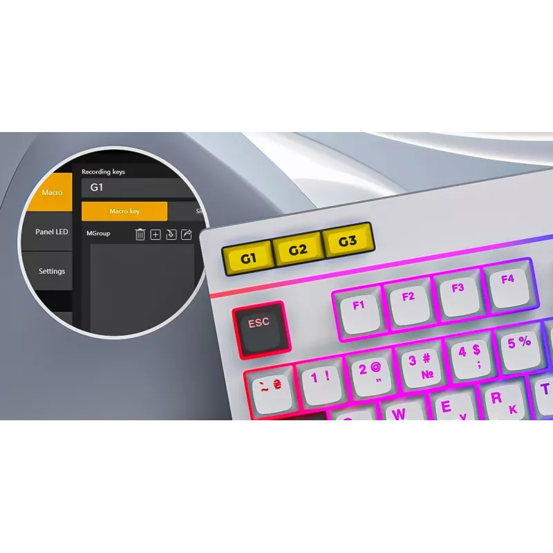 HATOR Icefall toetsenbord gaming USB QWERTY US-Engels wit full-size RGB LED