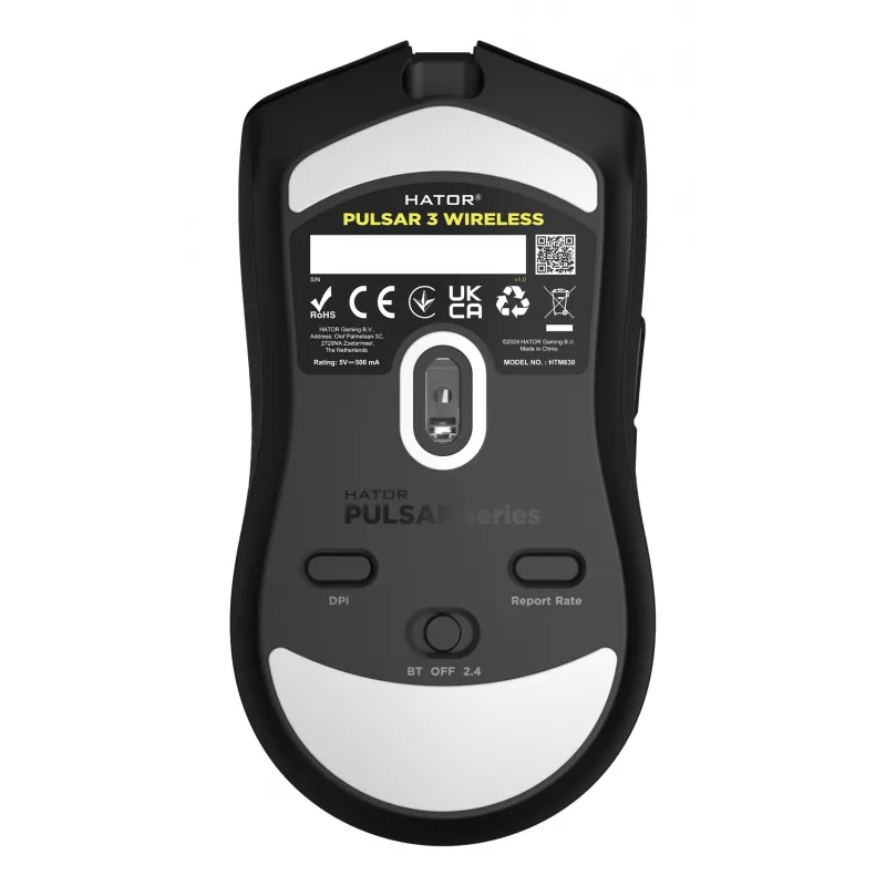 HATOR Pulsar 3 Wireless, zwart - optische gele 100M-switches PixArt PMW 3311 (HTM630)
