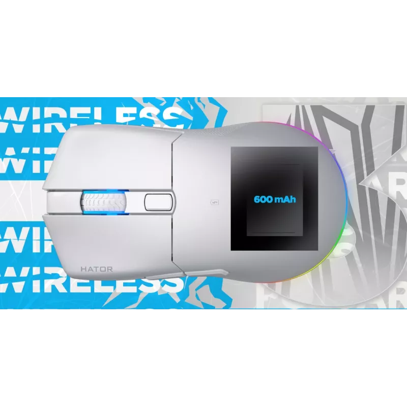 HATOR Pulsar 3 Wireless, zwart - optische gele 100M-switches PixArt PMW 3311 (HTM630)